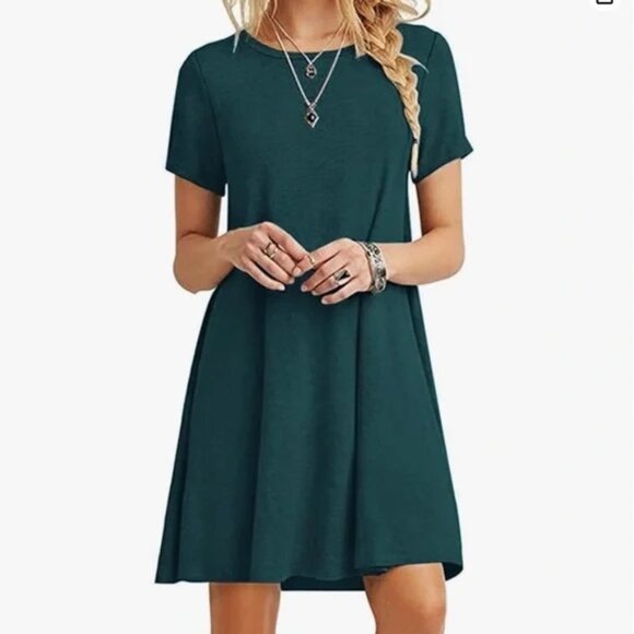 Amazon Dresses & Skirts - Casual Dark Green T-shirt Dress - XL